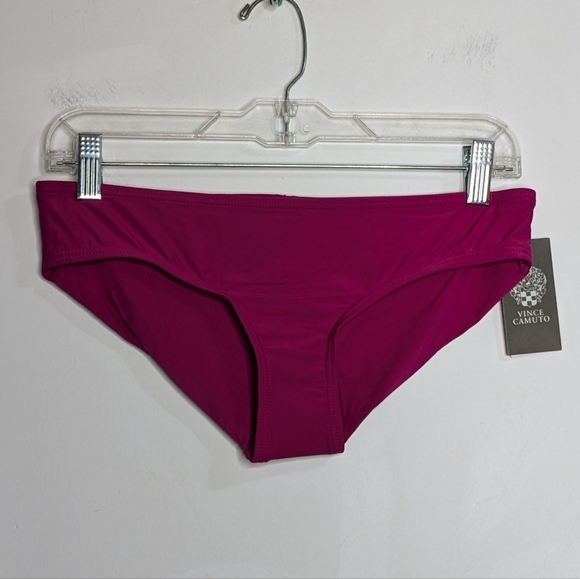 NWT Vince Camuto pink ruched gathered back bikini bottom S - Picture 1 of 10